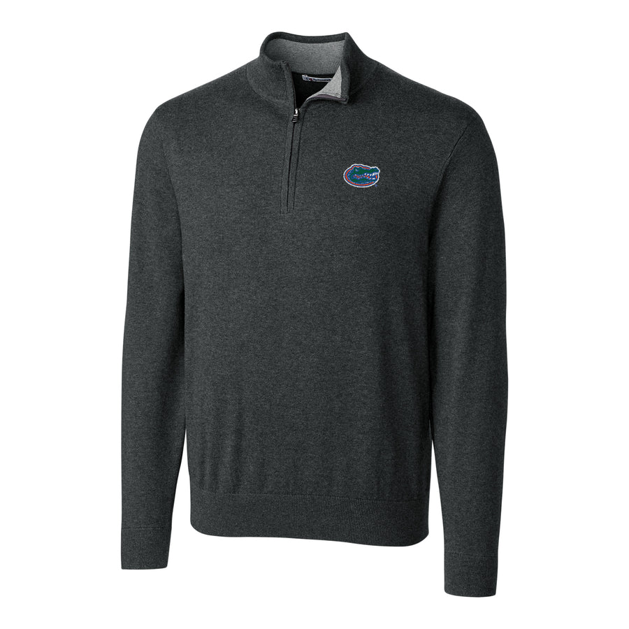 Men's Cutter & Buck Heather Charcoal Florida Gators Big & Tall Lakemont Half-Zip Jacket