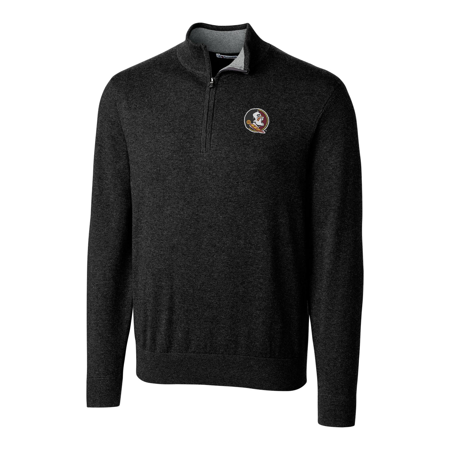 Men's Cutter & Buck Black Florida State Seminoles Big & Tall Lakemont Half-Zip Jacket