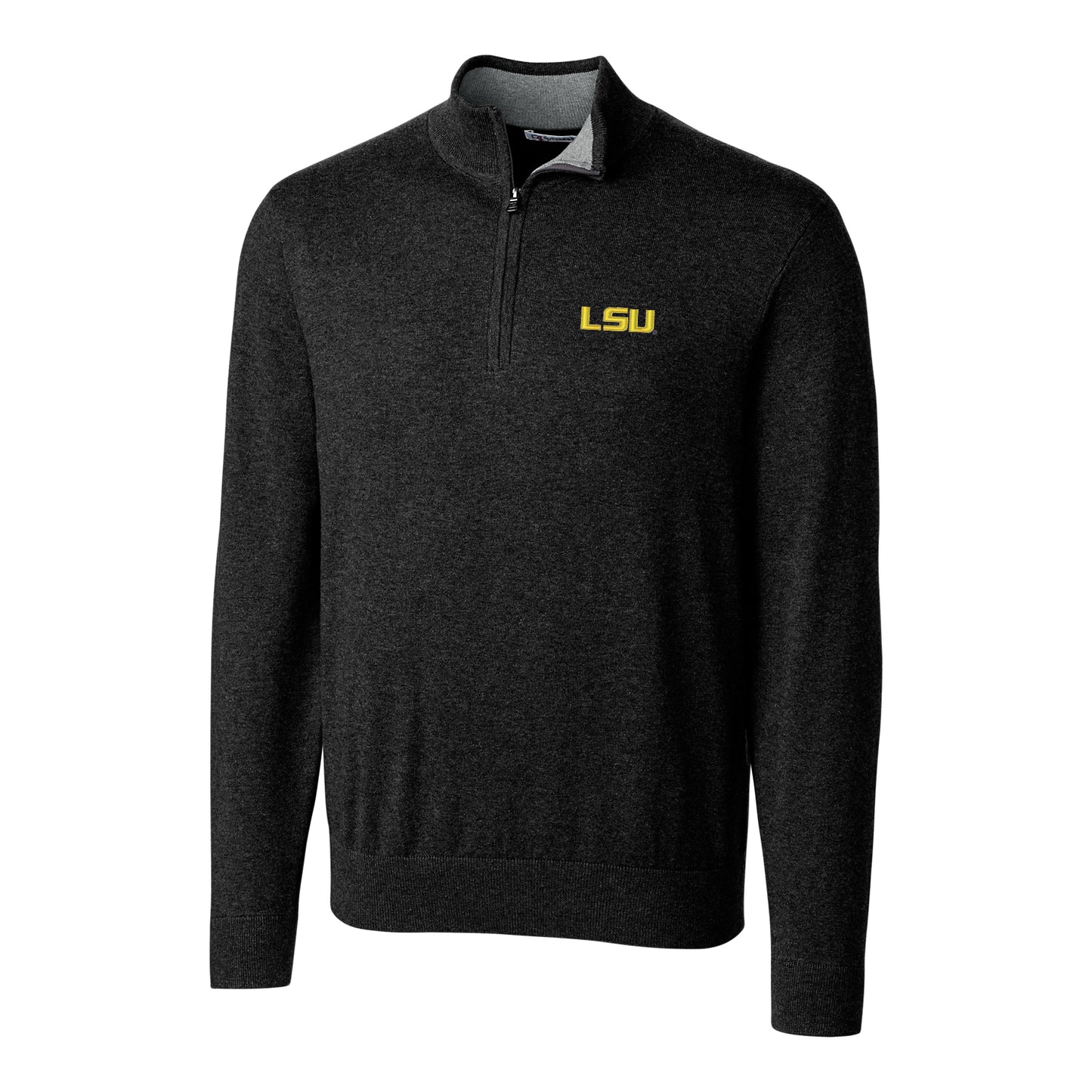 Men's Cutter & Buck Black LSU Tigers Big & Tall Lakemont Half-Zip Jacket