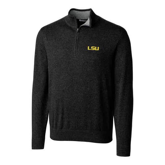 Men's Cutter & Buck Black LSU Tigers Big & Tall Lakemont Half-Zip Jacket