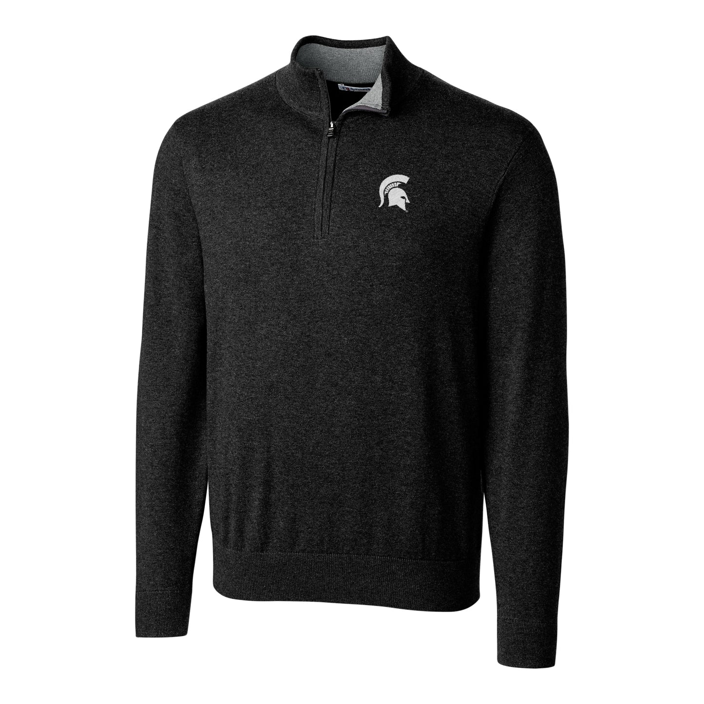 Men's Cutter & Buck Black Michigan State Spartans Big & Tall Lakemont Half-Zip Jacket