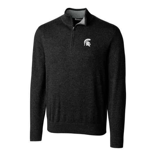 Men's Cutter & Buck Black Michigan State Spartans Big & Tall Lakemont Half-Zip Jacket
