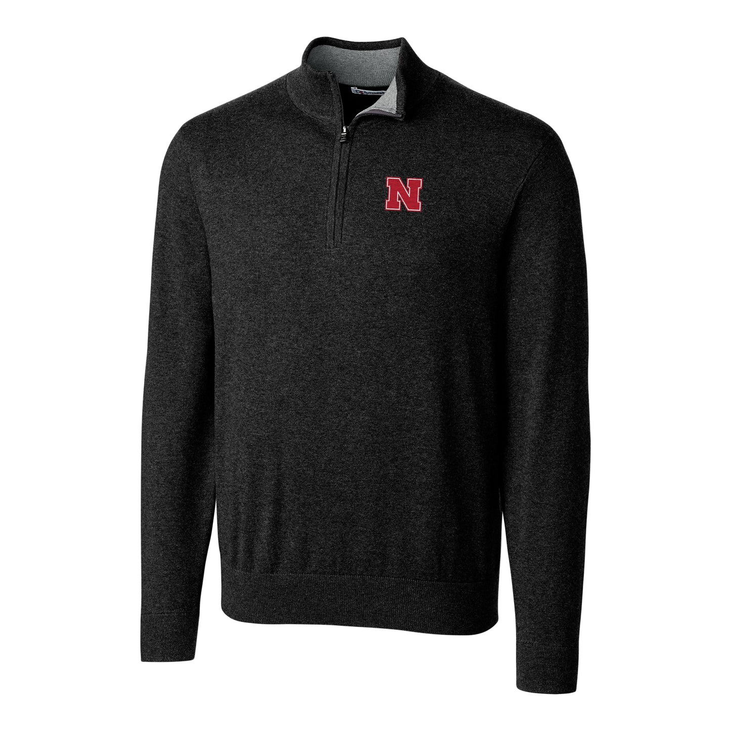 Men's Cutter & Buck Black Nebraska Huskers Big & Tall Lakemont Half-Zip Jacket