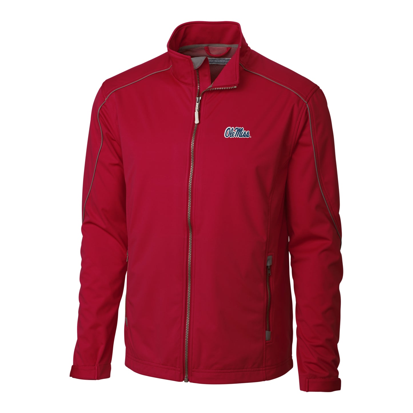 Men's Cutter & Buck Red Ole Miss Rebels Big & Tall WeatherTec Opening Day Full Zip Jacket