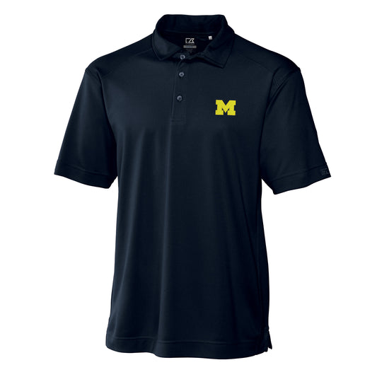 Men's Cutter & Buck Navy Michigan Wolverines Big & Tall DryTec Genre Polo