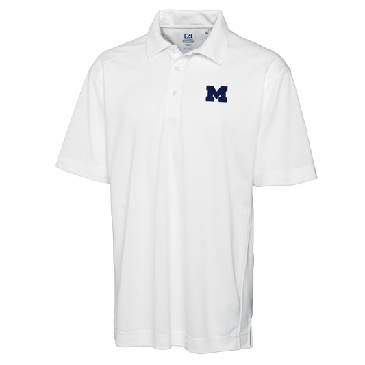 Men's Cutter & Buck White Michigan Wolverines Big & Tall DryTec Genre Polo