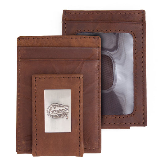 Brown Florida Gators Leather Front Pocket Wallet