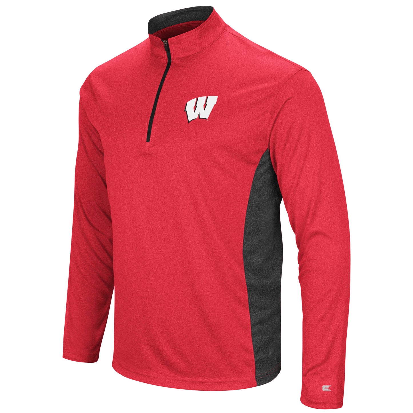 Men's Colosseum Heathered Heather Red Wisconsin Badgers Audible Lightweight Windshirt Quarter-Zip Pullover