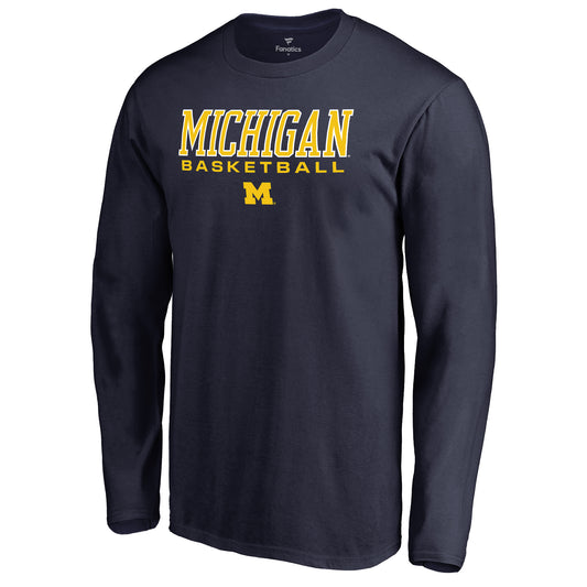 Men's Navy Michigan Wolverines True Sport Basketball Long Sleeve T-Shirt