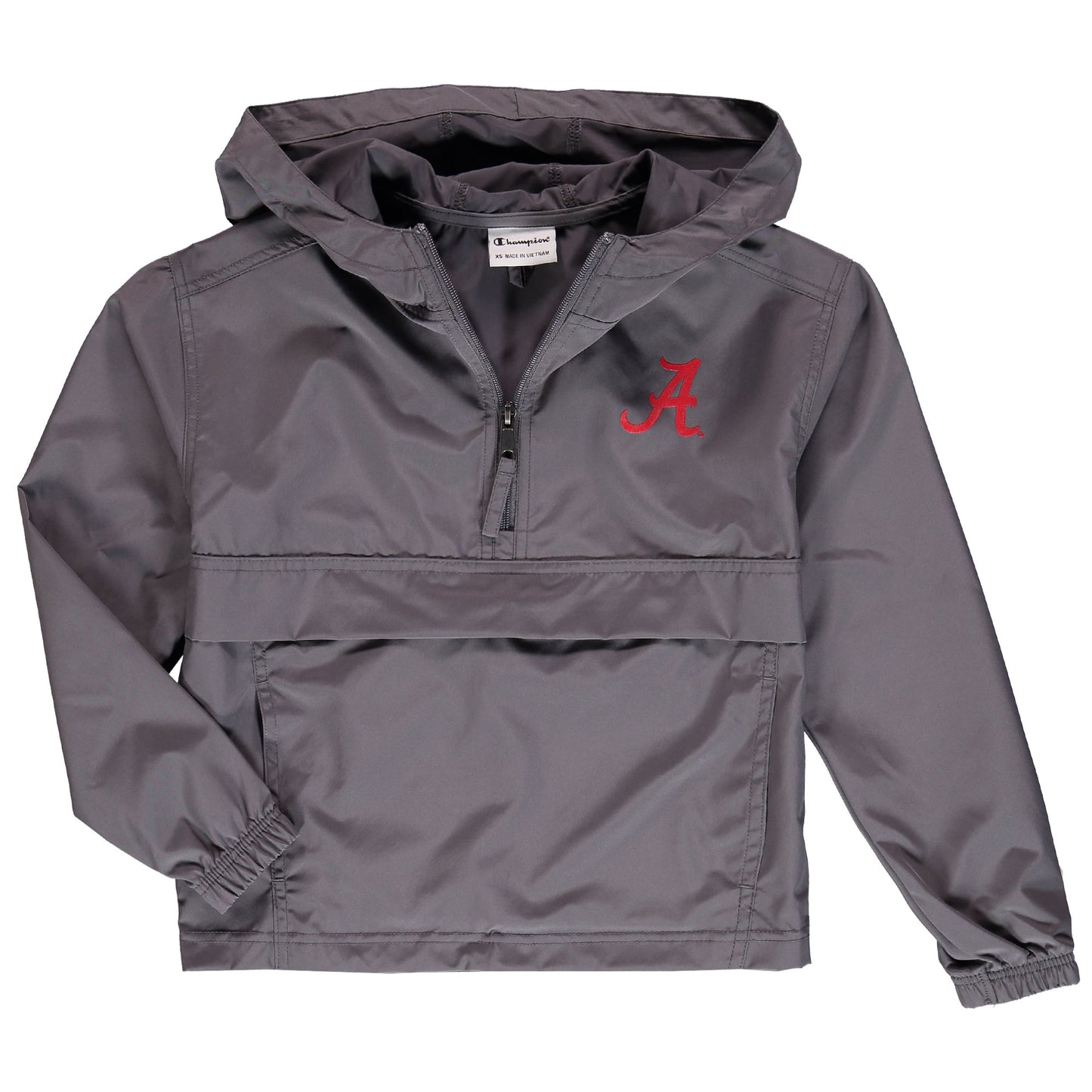 Youth Champion Graphite Alabama Crimson Tide Pack & Go Quarter-Zip Windbreaker Jacket