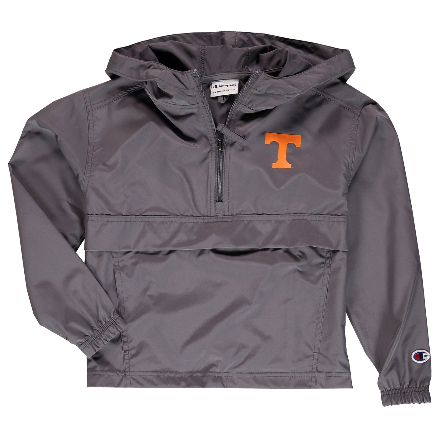 Youth Champion Graphite Tennessee Volunteers Pack & Go Quarter-Zip Windbreaker Jacket