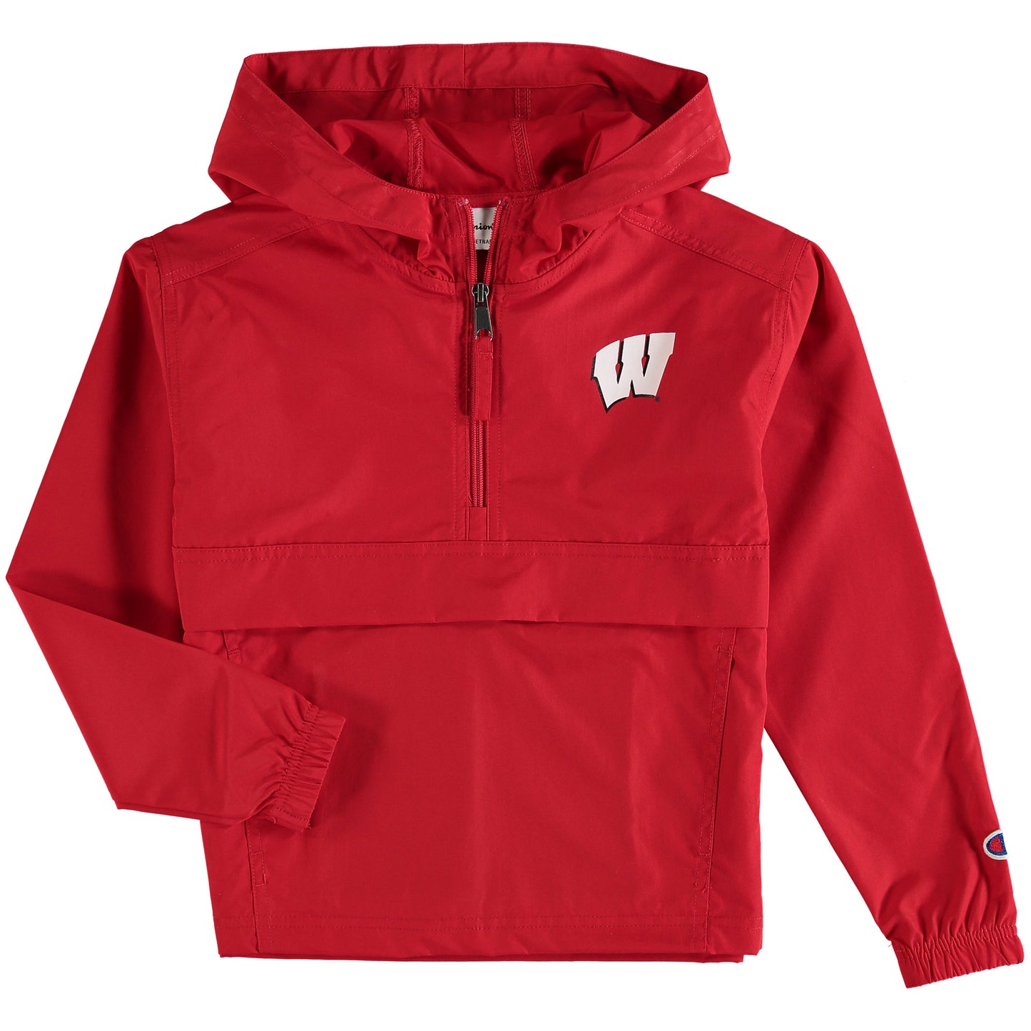 Youth Champion Red Wisconsin Badgers Pack & Go Quarter-Zip Windbreaker Jacket