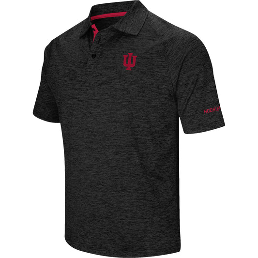 Men's Colosseum Black Indiana Hoosiers Down Swing Polo