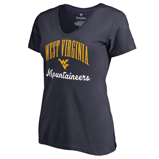 Women's Navy West Virginia Mountaineers Victory Script T-Shirt