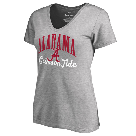 Women's Ash Alabama Crimson Tide Victory Script T-Shirt