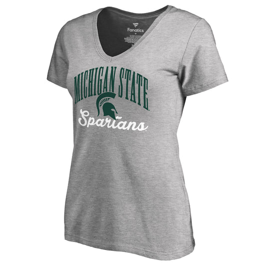 Women's Ash Michigan State Spartans Victory Script T-Shirt