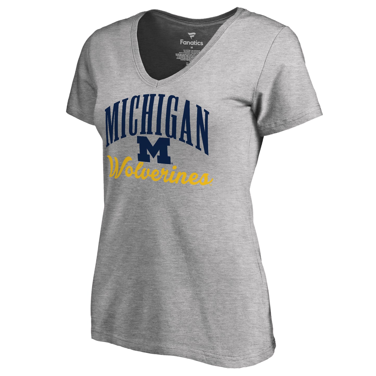 Women's Ash Michigan Wolverines Victory Script T-Shirt