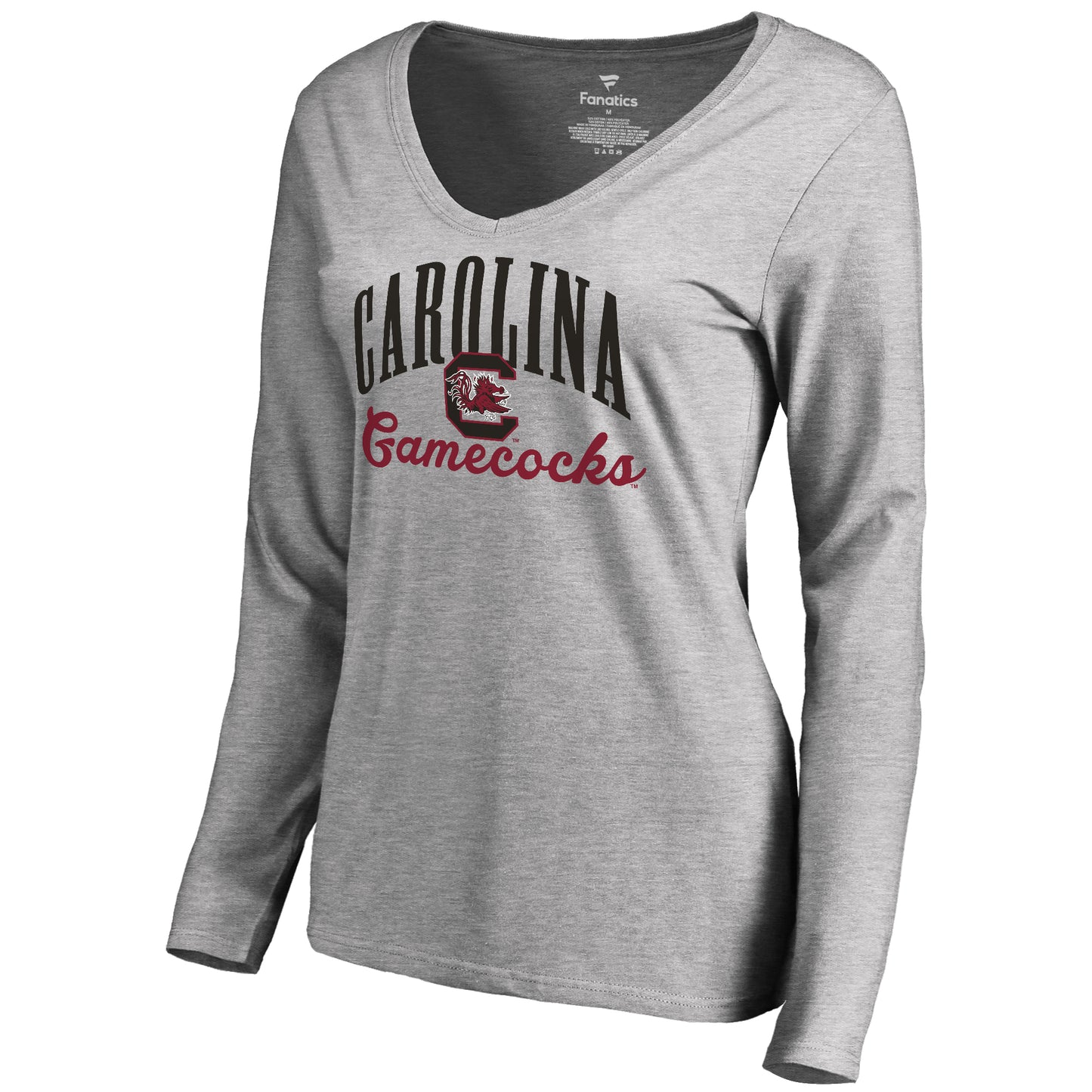 Women's Ash South Carolina Gamecocks Victory Script Long Sleeve T-Shirt