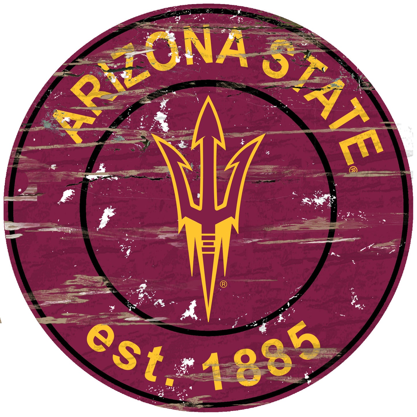 Arizona State Sun Devils 23.5" Distressed Round Sign