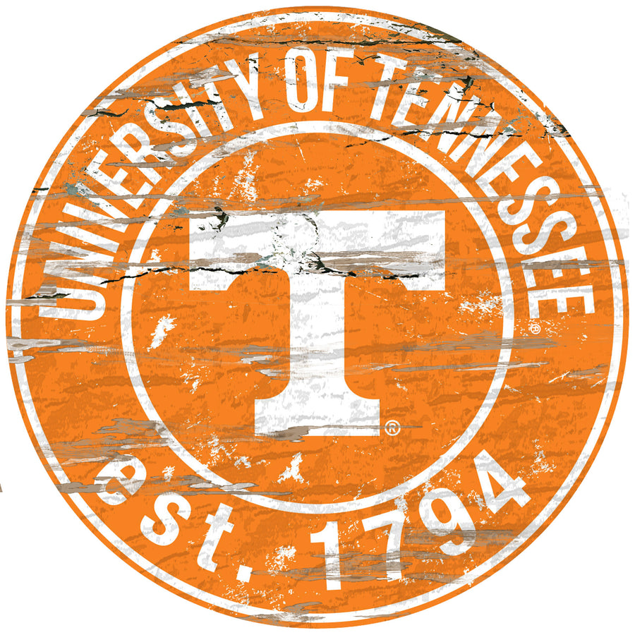 Tennessee Volunteers 23.5" Distressed Round Sign
