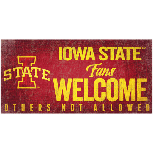 Iowa State Cyclones 6" x 12" Fans Welcome Sign