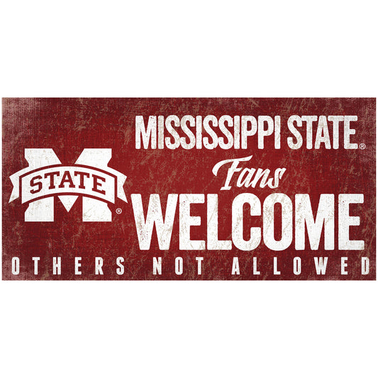 Mississippi State Bulldogs 6" x 12" Fans Welcome Sign