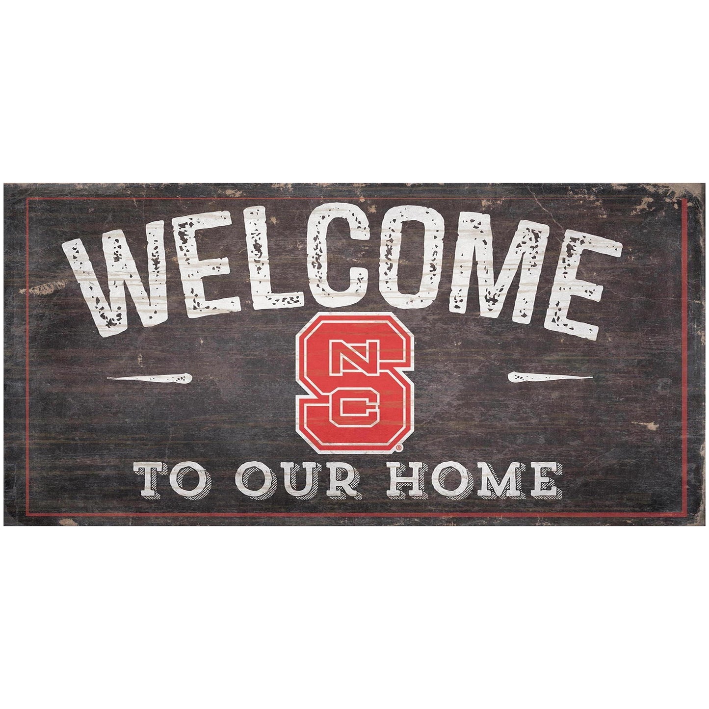 NC State Wolfpack 6" x 12" Welcome To Our Home Sign