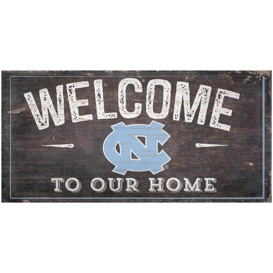 North Carolina Tar Heels 6" x 12" Welcome To Our Home Sign