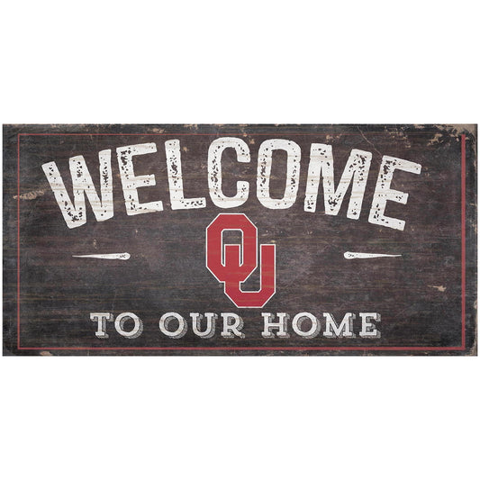 Oklahoma Sooners 6" x 12" Welcome To Our Home Sign