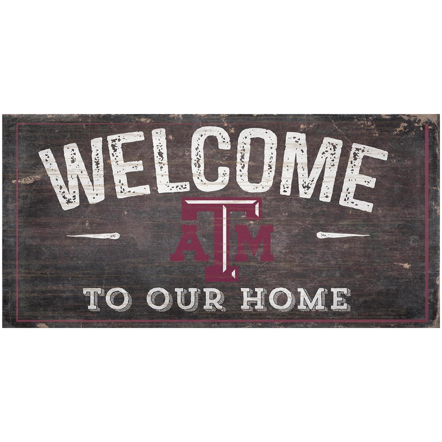 Texas A&M Aggies 6" x 12" Welcome To Our Home Sign