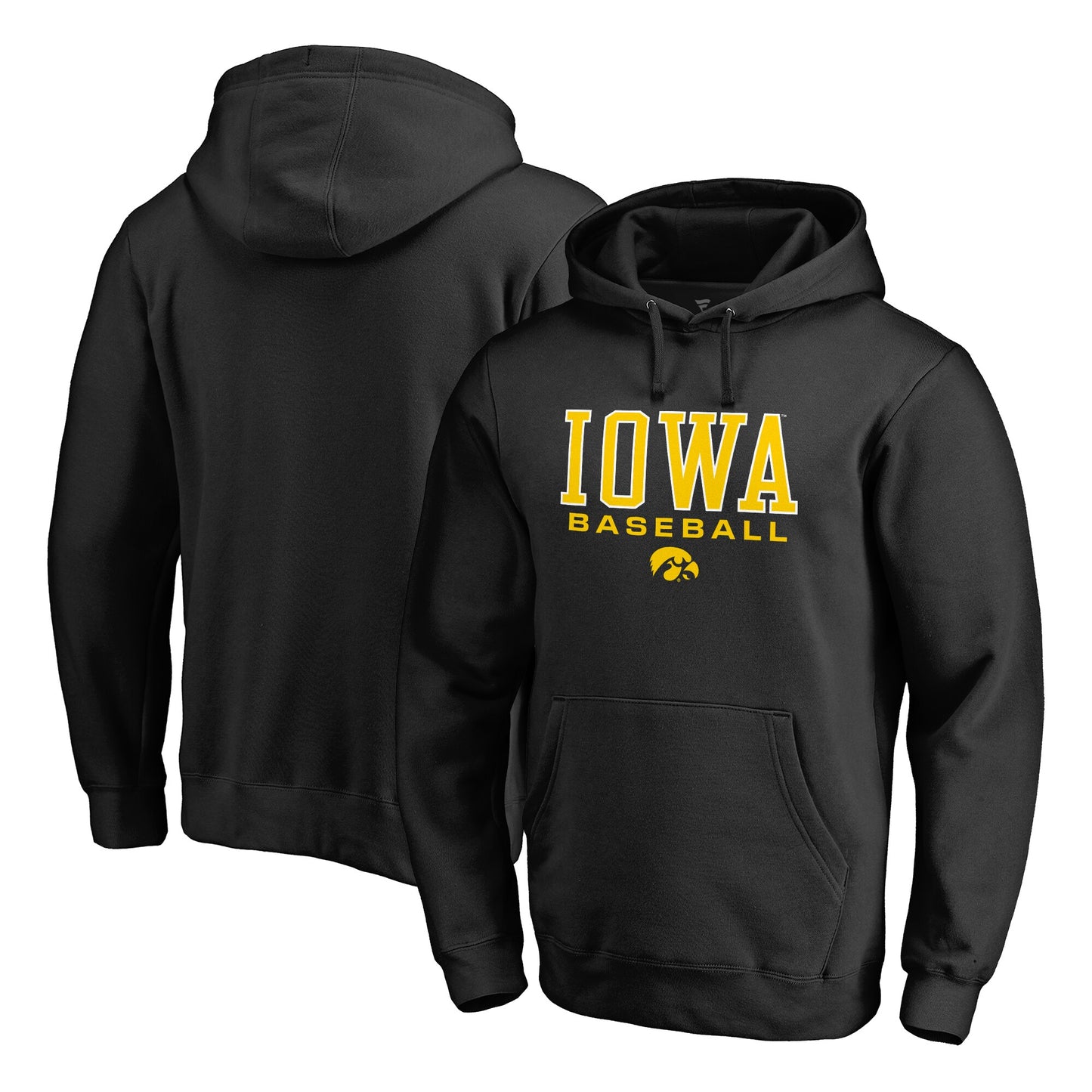 Men's Black Iowa Hawkeyes True Sport Baseball Pullover Hoodie