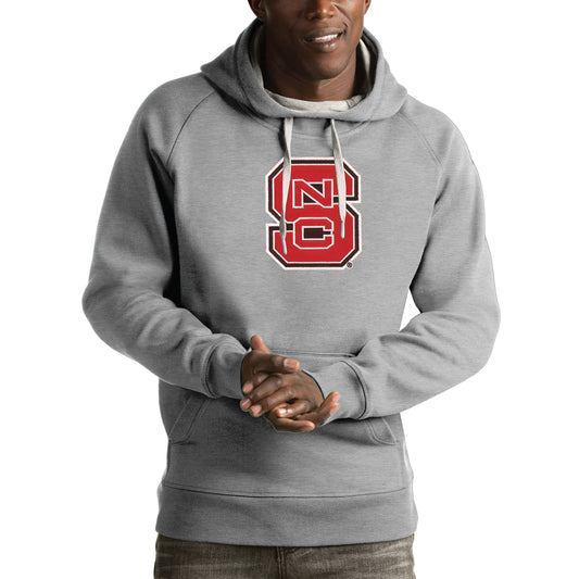 Men's Antigua Gray NC State Wolfpack Victory Pullover Hoodie