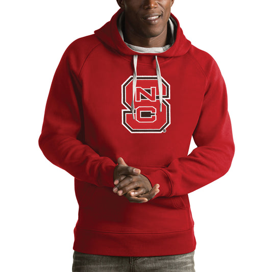Men's Antigua Red NC State Wolfpack Victory Pullover Hoodie