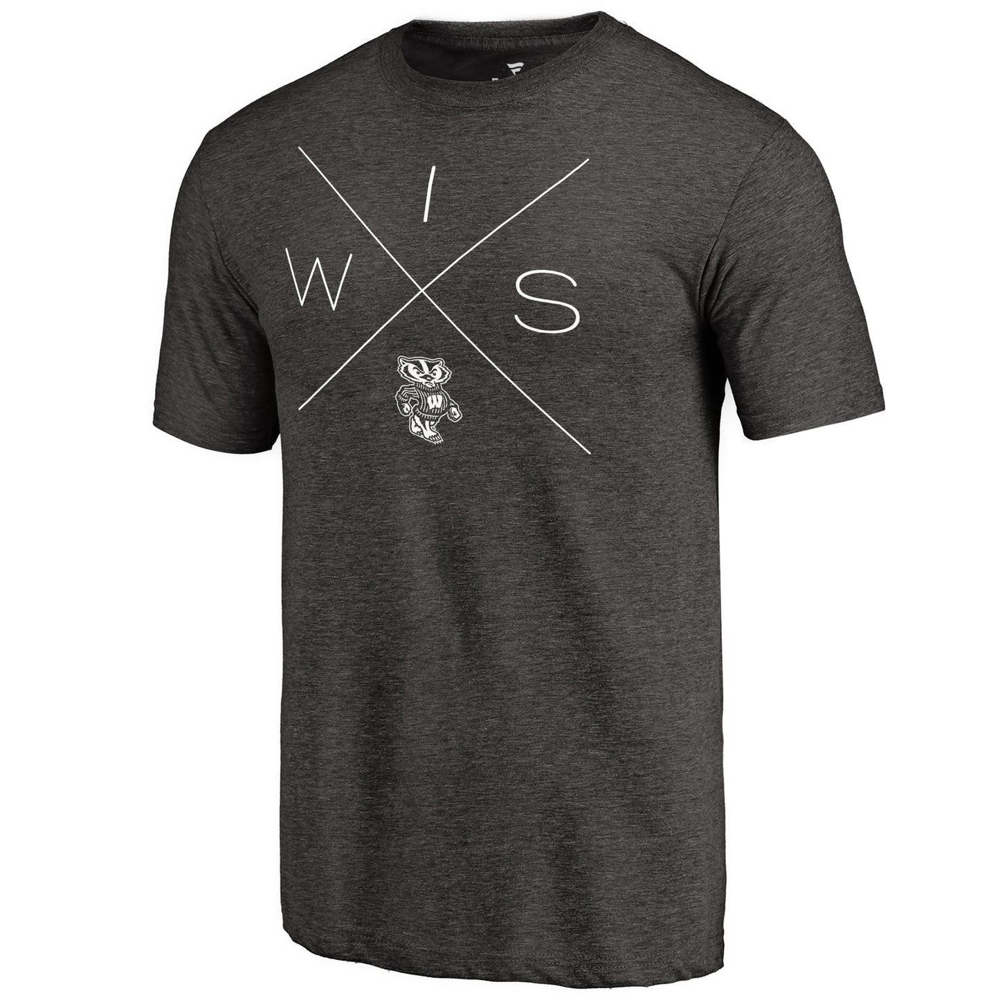 Men's Black Wisconsin Badgers Quad Tri-Blend T-Shirt