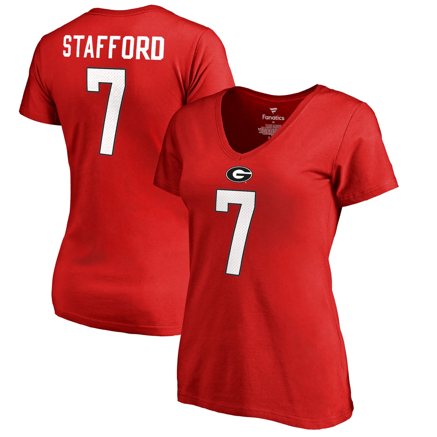 Women's Matthew Stafford Red Georgia Bulldogs College Legends T-Shirt