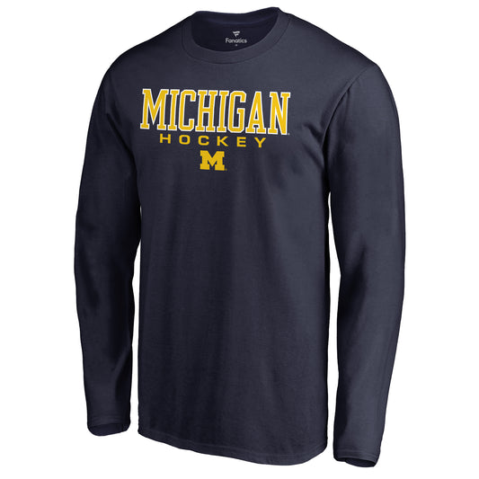 Men's Navy Michigan Wolverines True Sport Hockey Long Sleeve T-Shirt