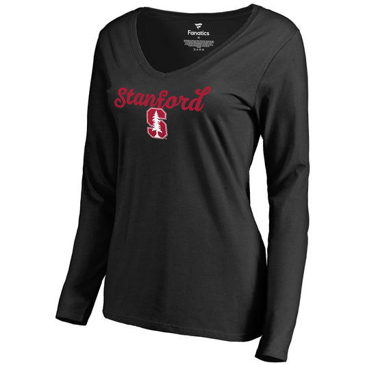 Women's Black Stanford Cardinal Freehand Long Sleeve T-Shirt