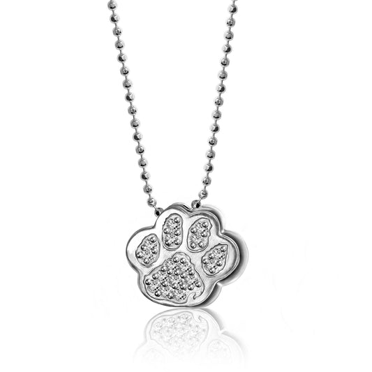 Women's Alex Woo Clemson Tigers Little Collegiate 14K White Gold & Diamond Necklace