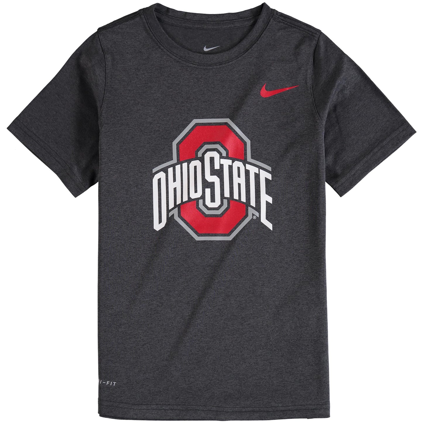 Youth Nike Ohio State Buckeyes Anthracite Logo Legend Performance T-Shirt