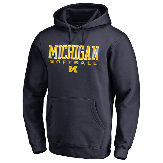 Men's Navy Michigan Wolverines True Sport Softball Pullover Hoodie