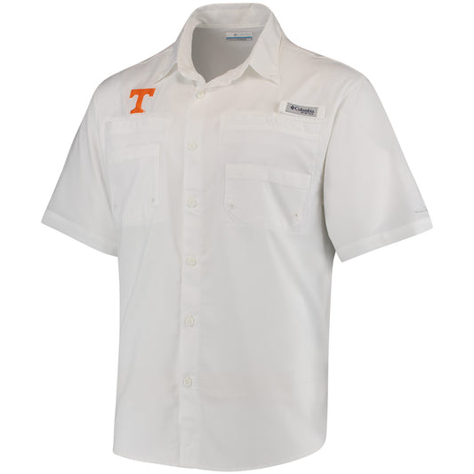 Men's Columbia White Tennessee Volunteers PFG Tamiami Shirt