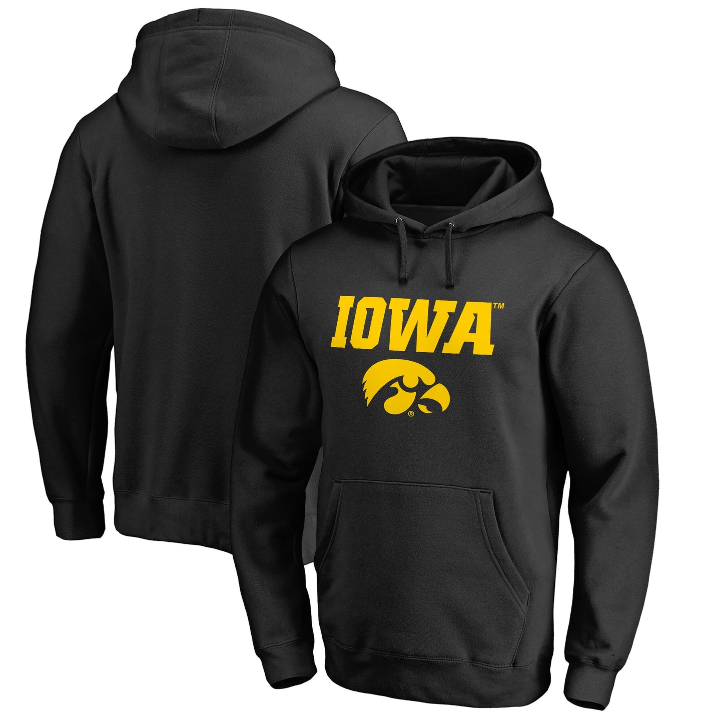 Men's Black Iowa Hawkeyes Team Lockup Pullover Hoodie