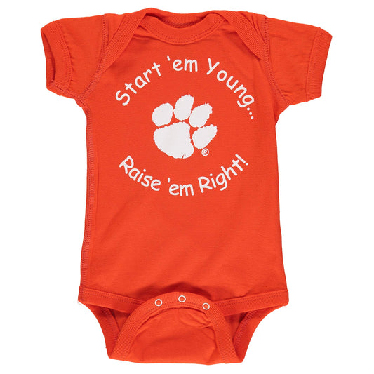 Newborn & Infant Orange Clemson Tigers Start 'Em Young Bodysuit