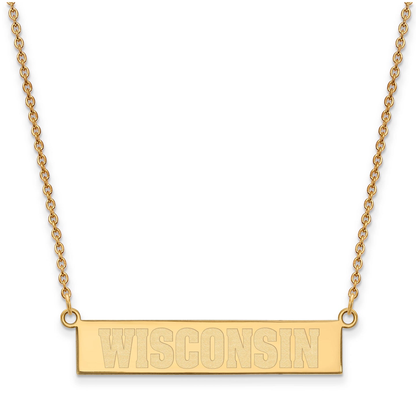 Women's Wisconsin Badgers Gold Plated Small Bar Necklace