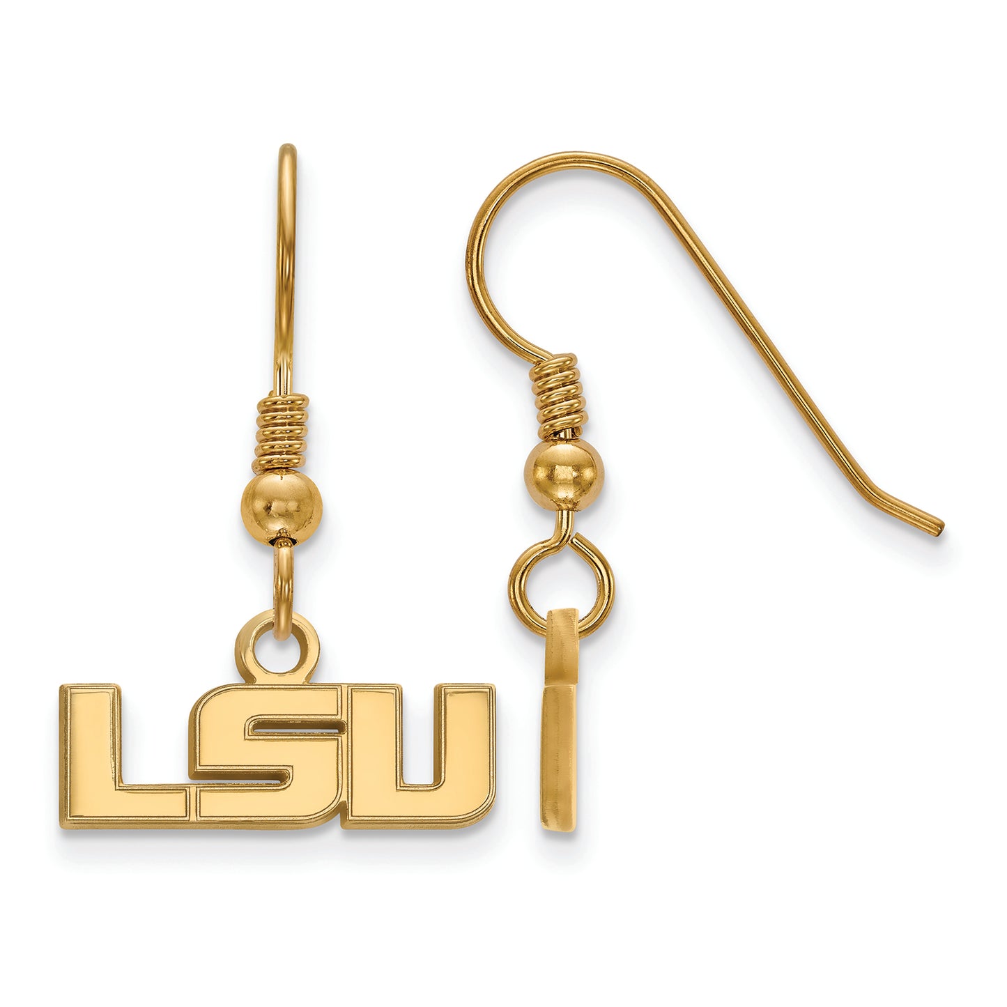 Women's LSU Tigers Gold Plated XS Dangle Earrings