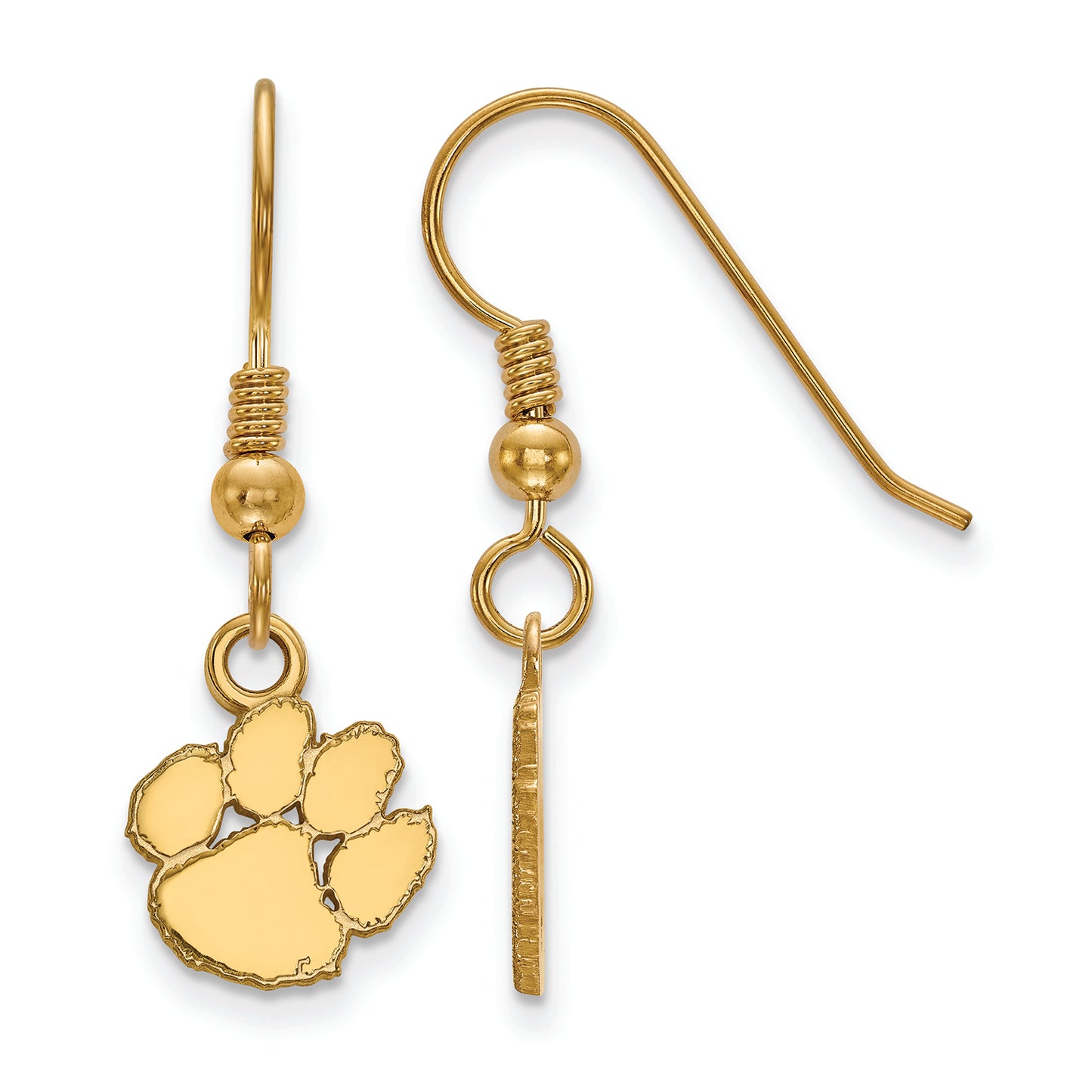 Women's Clemson Tigers Gold Plated XS Dangle Earrings