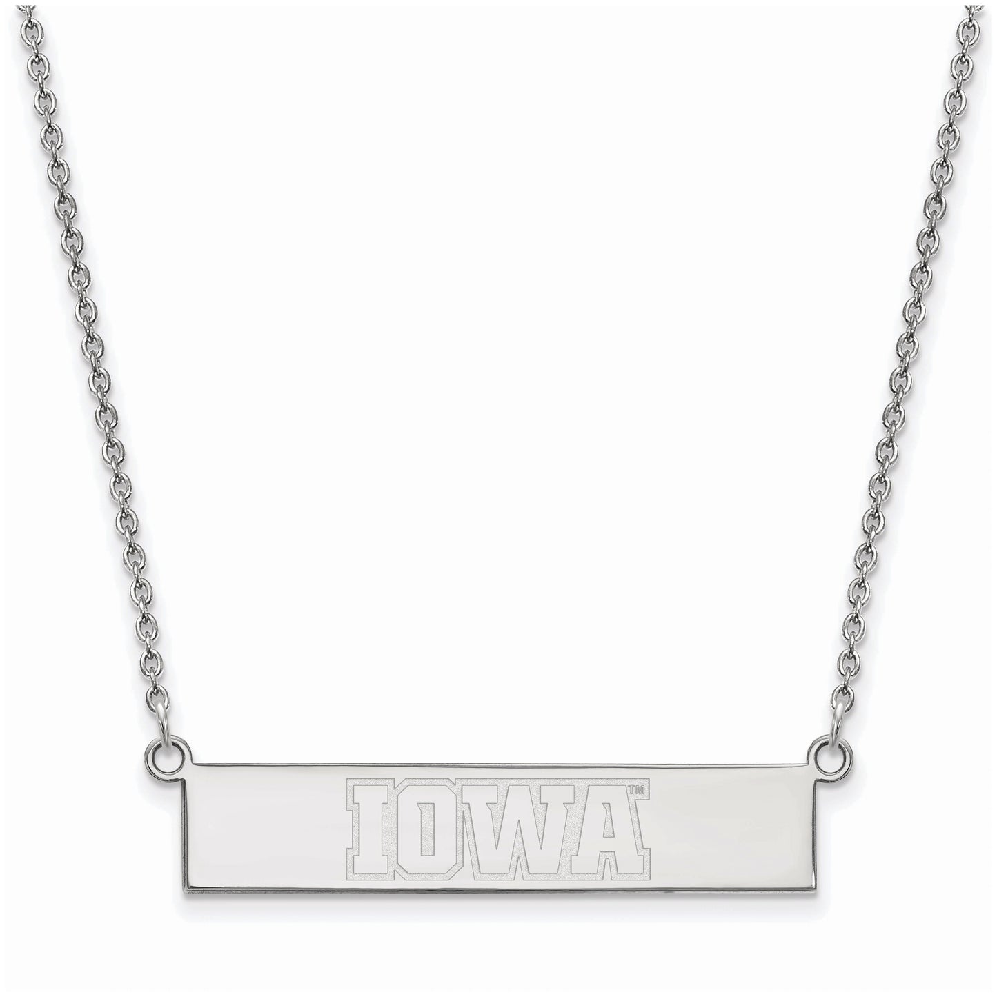 Women's Iowa Hawkeyes Sterling Silver Small Bar Necklace