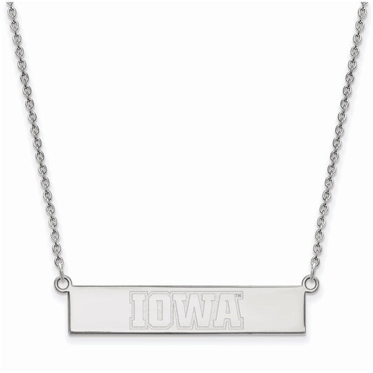 Women's Iowa Hawkeyes Sterling Silver Small Bar Necklace