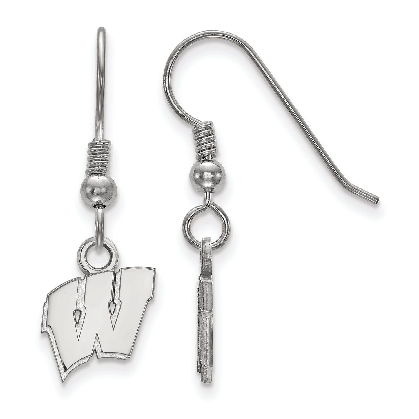 Women's Wisconsin Badgers Sterling Silver XS Dangle Earrings