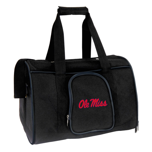 Black Ole Miss Rebels Small 16" Pet Carrier